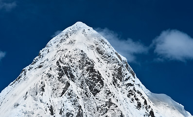 Image showing Pumori peak and blue sky in Nepal