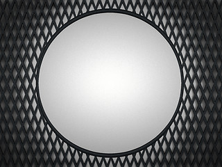 Image showing Leather background: grey circle and meshy pattern