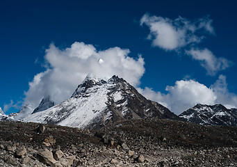 Image showing  Hiking in Nepal: Mountains near Gokyo