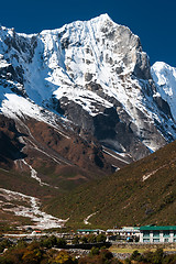 Image showing Village with hotels and lodge for tourists in Himalayas