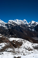 Image showing Pumori, Changtse and Nirekha peaks view from Renjo pass