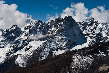 Image showing Mountain ridge viewed from Renjo pass in Himalayas