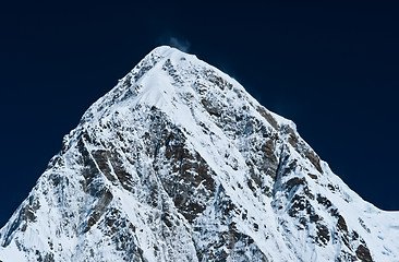 Image showing Pumori peak and blue sky in Himalayas, Nepal
