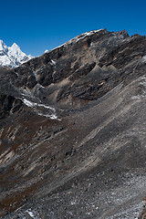 Image showing Mountain ridge view from Renjo pass in Himalayas