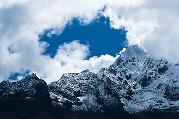 Image showing Thamserku Mountain summit in Himalayas