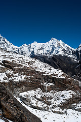 Image showing Mountain range view from Renjo pass in Himalaya