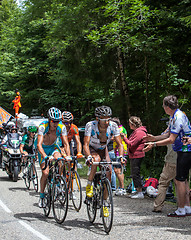 Image showing Group of Cyclists on Col du Granier