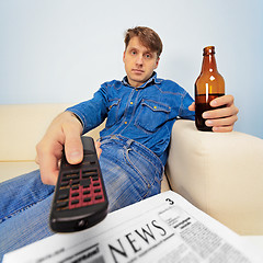 Image showing Man is resting at home