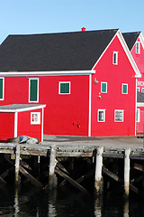 Image showing Bright red buildings
