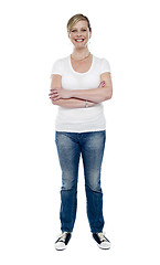 Image showing Casual aged woman posing in style