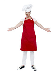 Image showing Full length portrait of chef posing in uniform