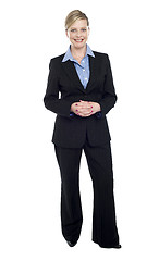 Image showing Full length portrait of caucasian businesswoman