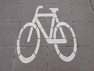 Image showing Bike lane sign