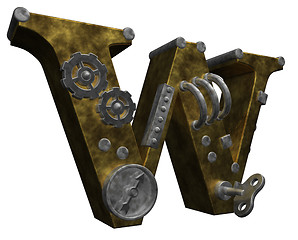 Image showing steampunk letter w