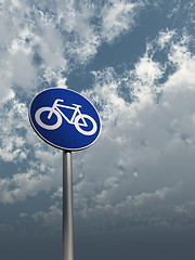 Image showing roadsign bicycle