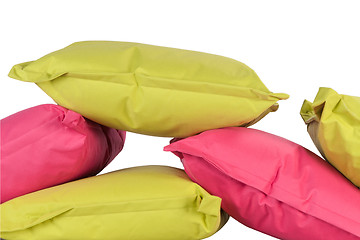 Image showing bright pillows isolated on white