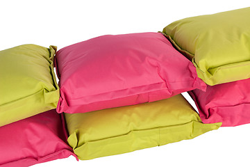 Image showing bright pillows isolated on white