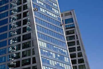 Image showing Skyscrapers cleaning