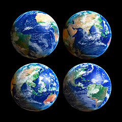 Image showing Four Globes