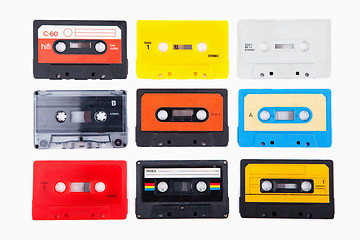 Image showing Collection of retro audio cassettes