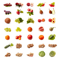 Image showing Isolated fruit and vegetable set