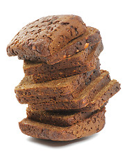 Image showing Stack of Brown bread Slices