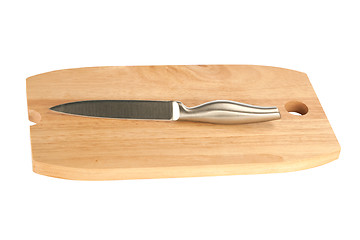 Image showing table knife and wooden cutting board