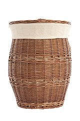 Image showing laundry basket made of rattan