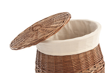 Image showing laundry basket made of rattan