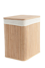 Image showing laundry basket made of bamboo