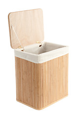 Image showing laundry basket made of bamboo