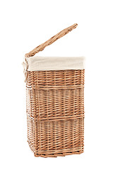 Image showing laundry basket made of rattan