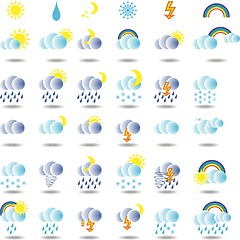 Image showing weather colorful  icon set  for web design
