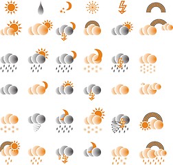 Image showing weather orange and grey icon set  for web design