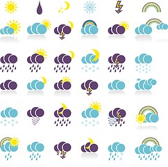 Image showing weather  icon set  for web design with shadow