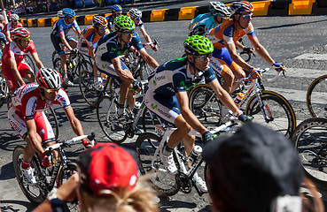 Image showing Tourists Photographing the Tour of France