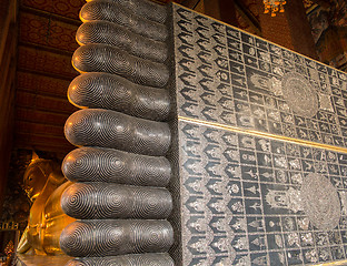 Image showing Reclining Buddha at Wat Po Thailand