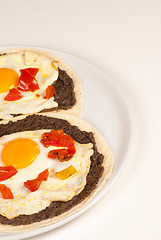 Image showing Rustic egg breakfast