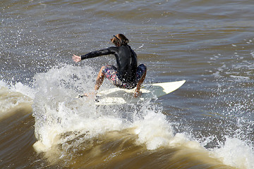 Image showing Surfer at Pismo beach, California