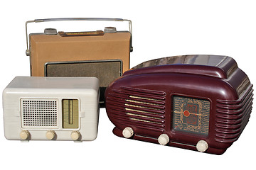 Image showing Trio of old radio sets