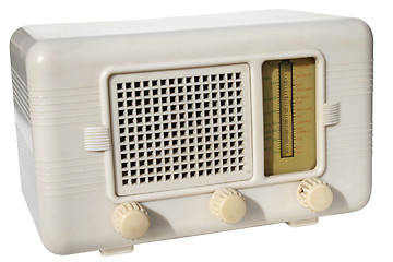 Image showing White retro radio