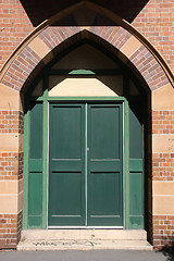 Image showing Green door