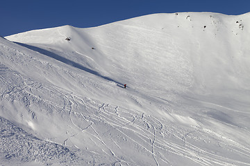 Image showing Snow skiing piste