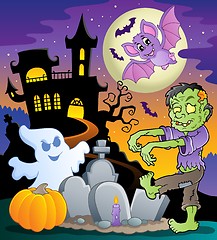 Image showing Halloween topic scene 1