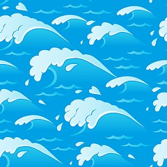 Image showing Waves theme seamless background 1