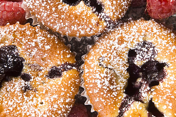 Image showing Raspberry cookies with fresh fruits