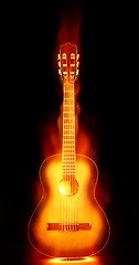 Image showing flaming guitar on fire