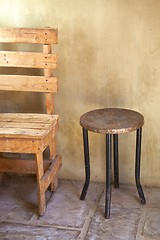 Image showing Table and chair, rustic