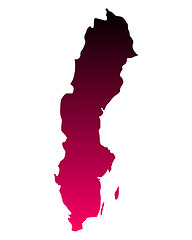 Image showing Map of Sweden