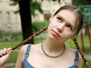 Image showing Girl with braids